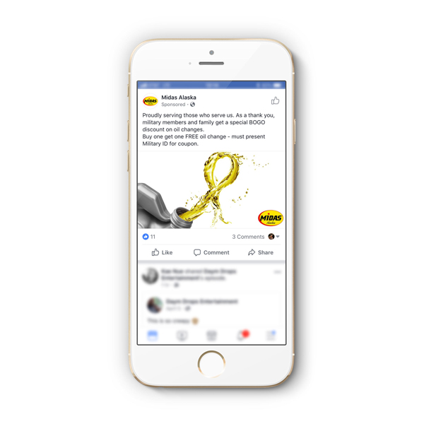 Midas Military Appreciation Facebook Post